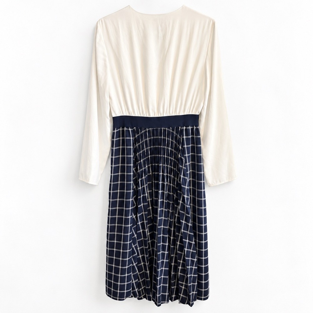Ted Baker Long Sleeve Midi Dress Plaid Windowpane Contrast Size 3 = US Medium - Picture 4 of 4